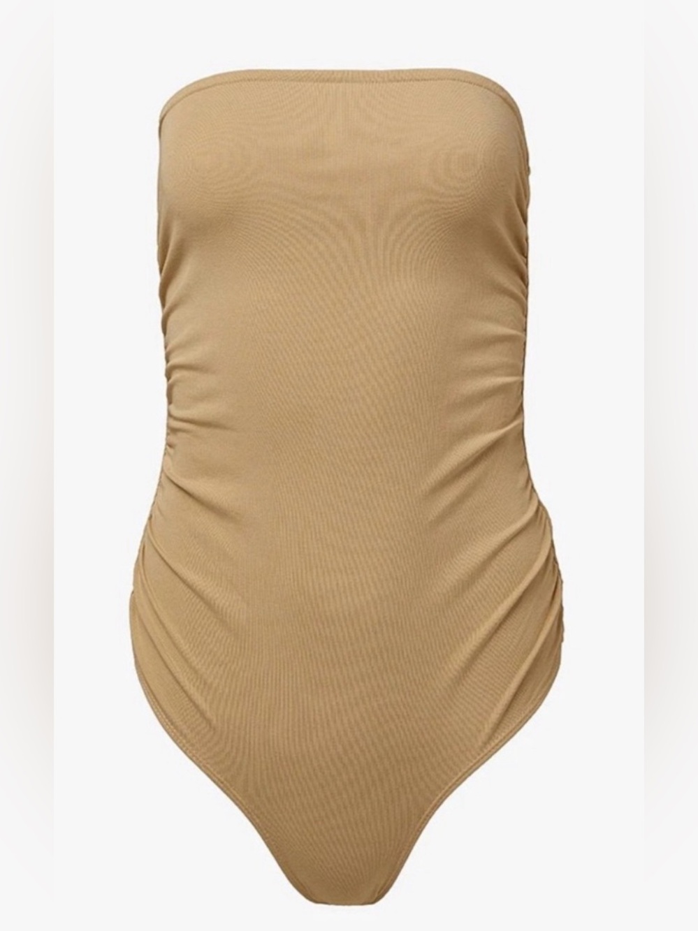 Never worn - WeWoreWhat- Strapless Beige Bodysuit - New